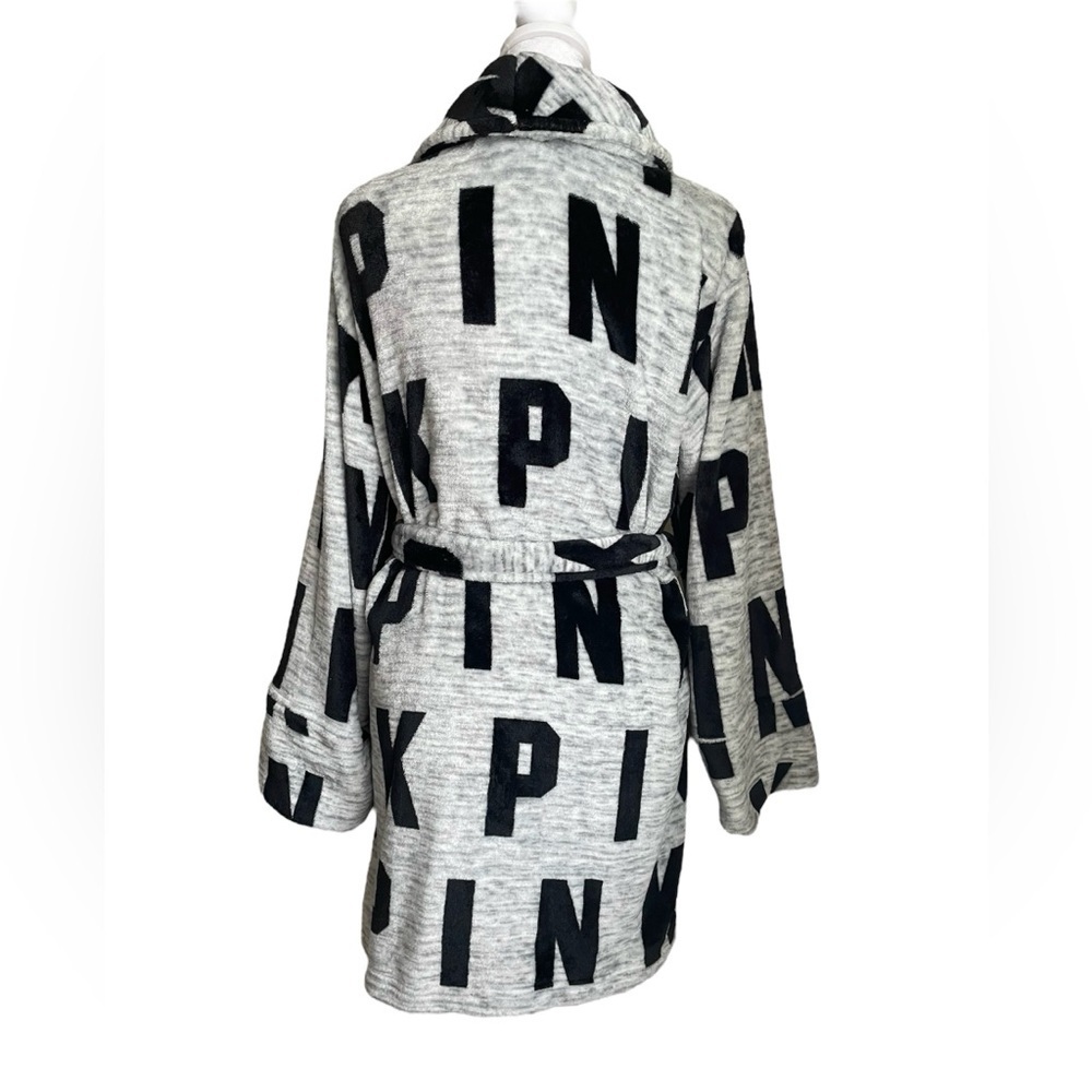 Fluffy Robe by Pink Grey Black Print - Picture 3 of 4